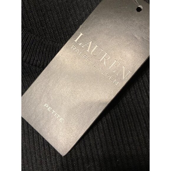 Lauren Ralph Lauren Crewneck Puff-Sleeve Black Sweater Petite Size Small New - Picture 6 of 7